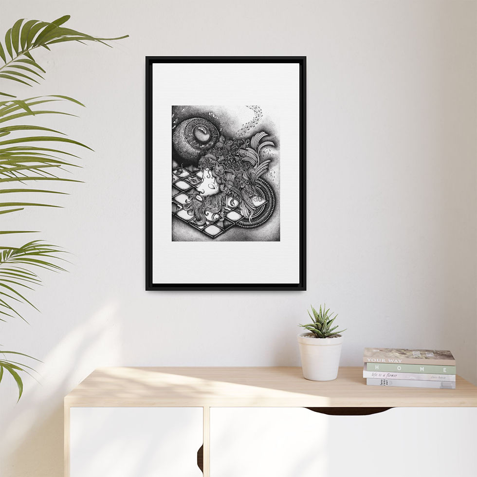 Thumbnail: Cupid framed canvas print design by catieartworks Matte Canvas 