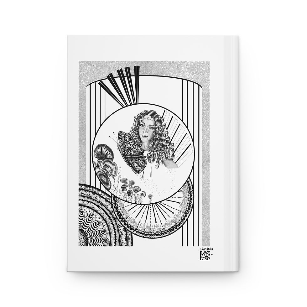 Thumbnail: Hardcover Journal Matte with catieartworks Lunar Design hand drawn digital piece