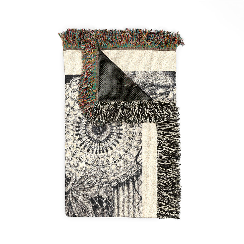 Thumbnail: Black Swan Ink print Woven Blanket 