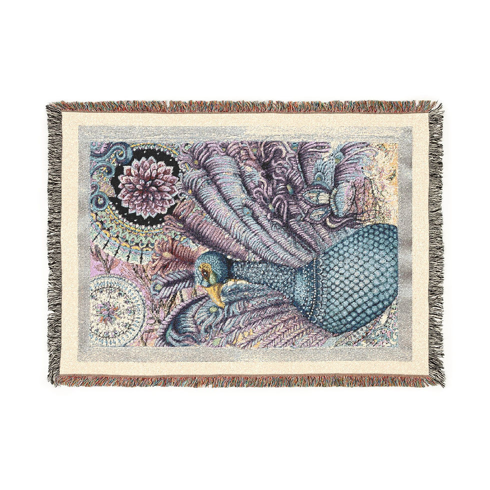 Thumbnail: Beautiful Woven Blanket with beautiful Peace Bird design by Catieartworks