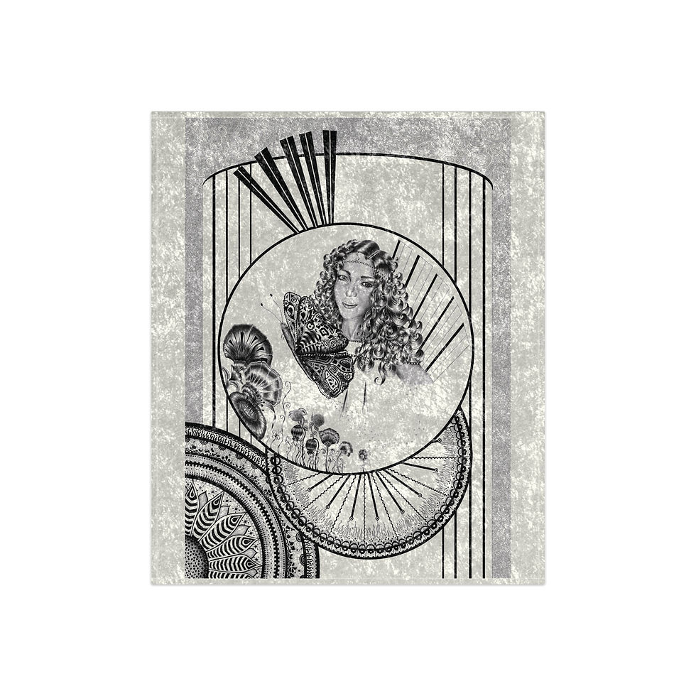 Thumbnail: Lunar design by Catieartworks  on a Crushed Velvet Blanket