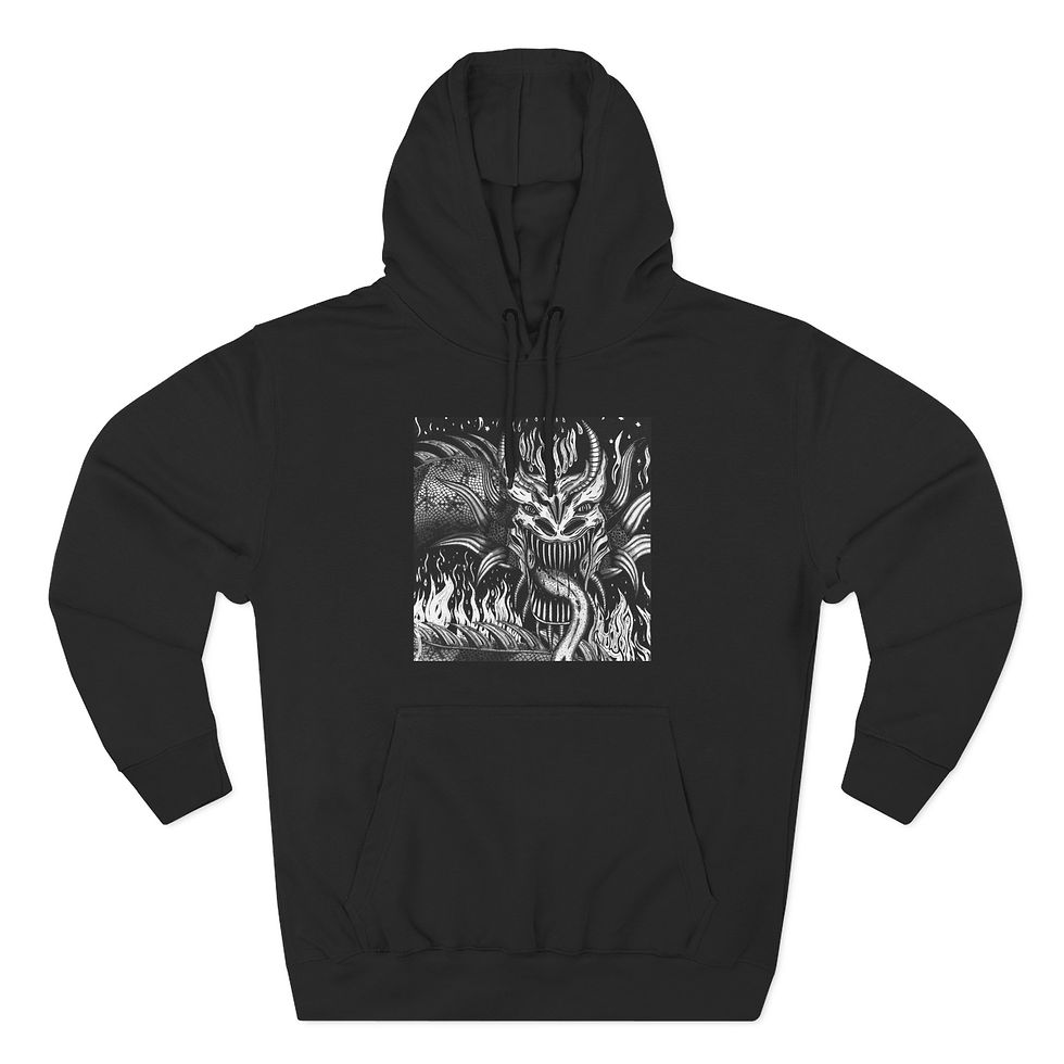 Thumbnail: Catieartworks Drago design Three-Panel Fleece Hoodie