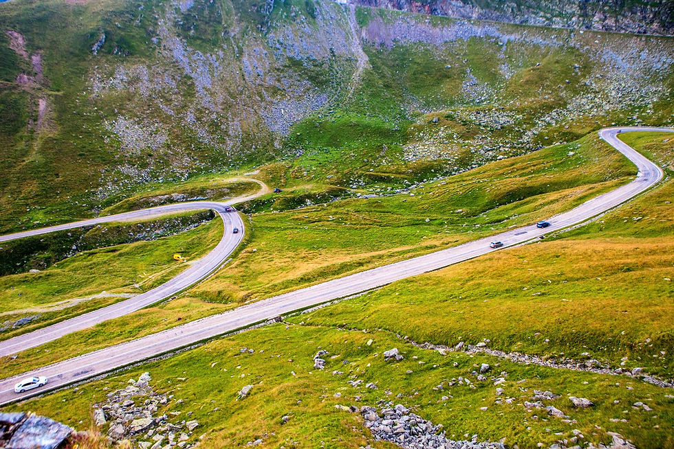 Transfăgărășan is a legendary road winding through the Făgăraș Mountains in Romania