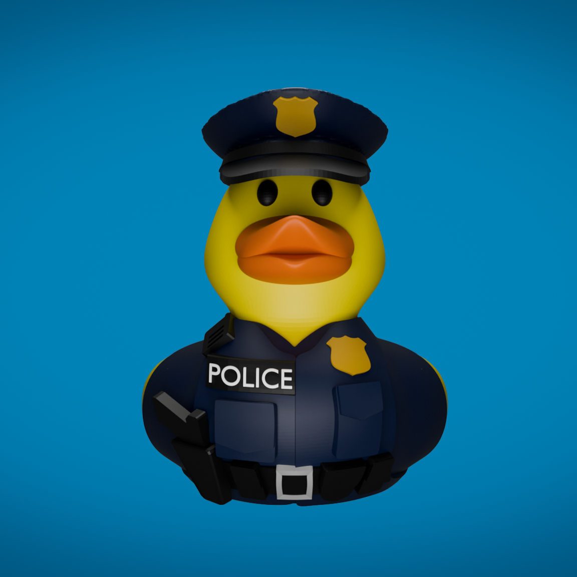 Police Duck, 3D Printed, PETG Plastic