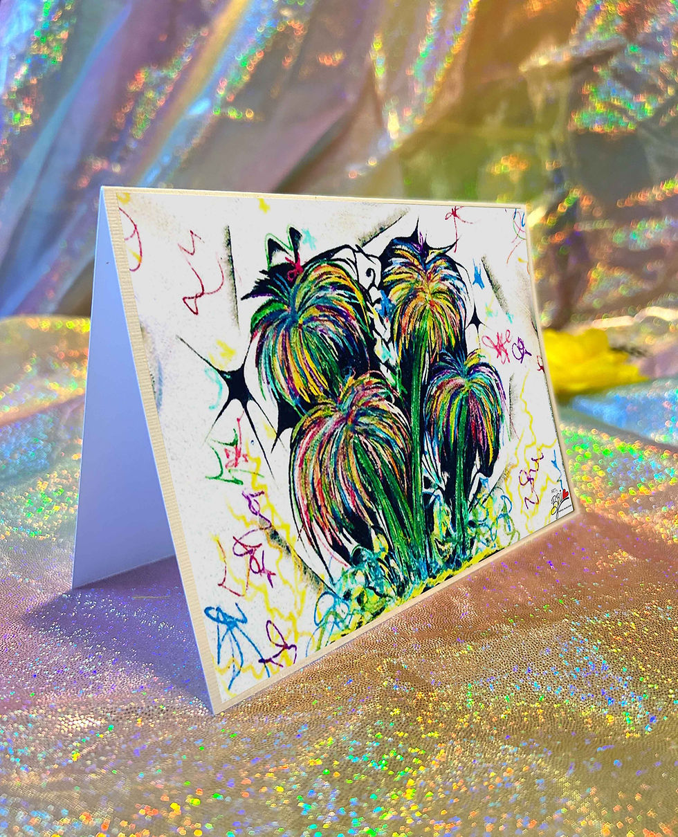 Thumbnail: 'Palm Tree Party' - Greeting Card