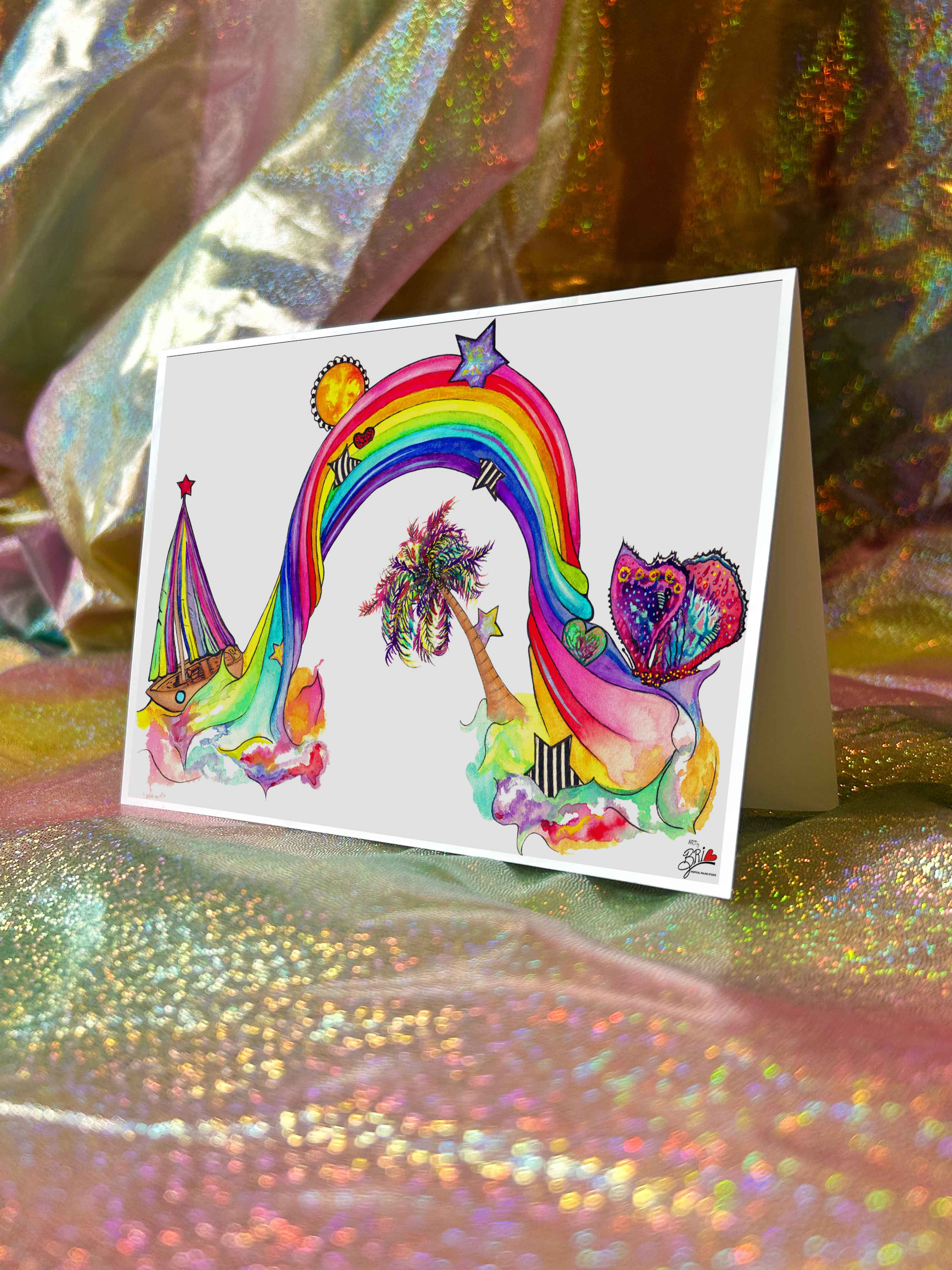 'Tropical Rainbow' - Greeting Card