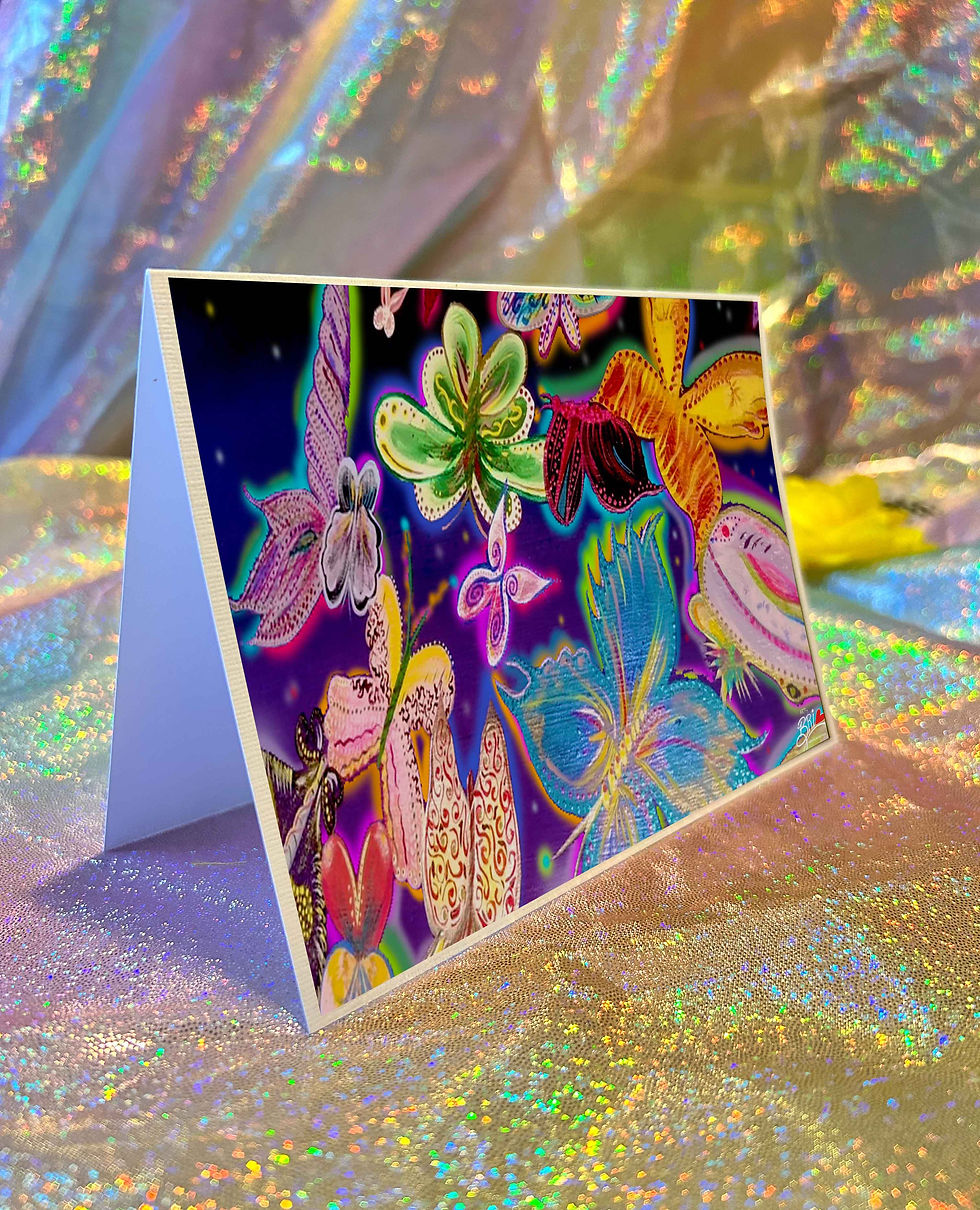 Thumbnail: 'Neon Flight' Greeting Card