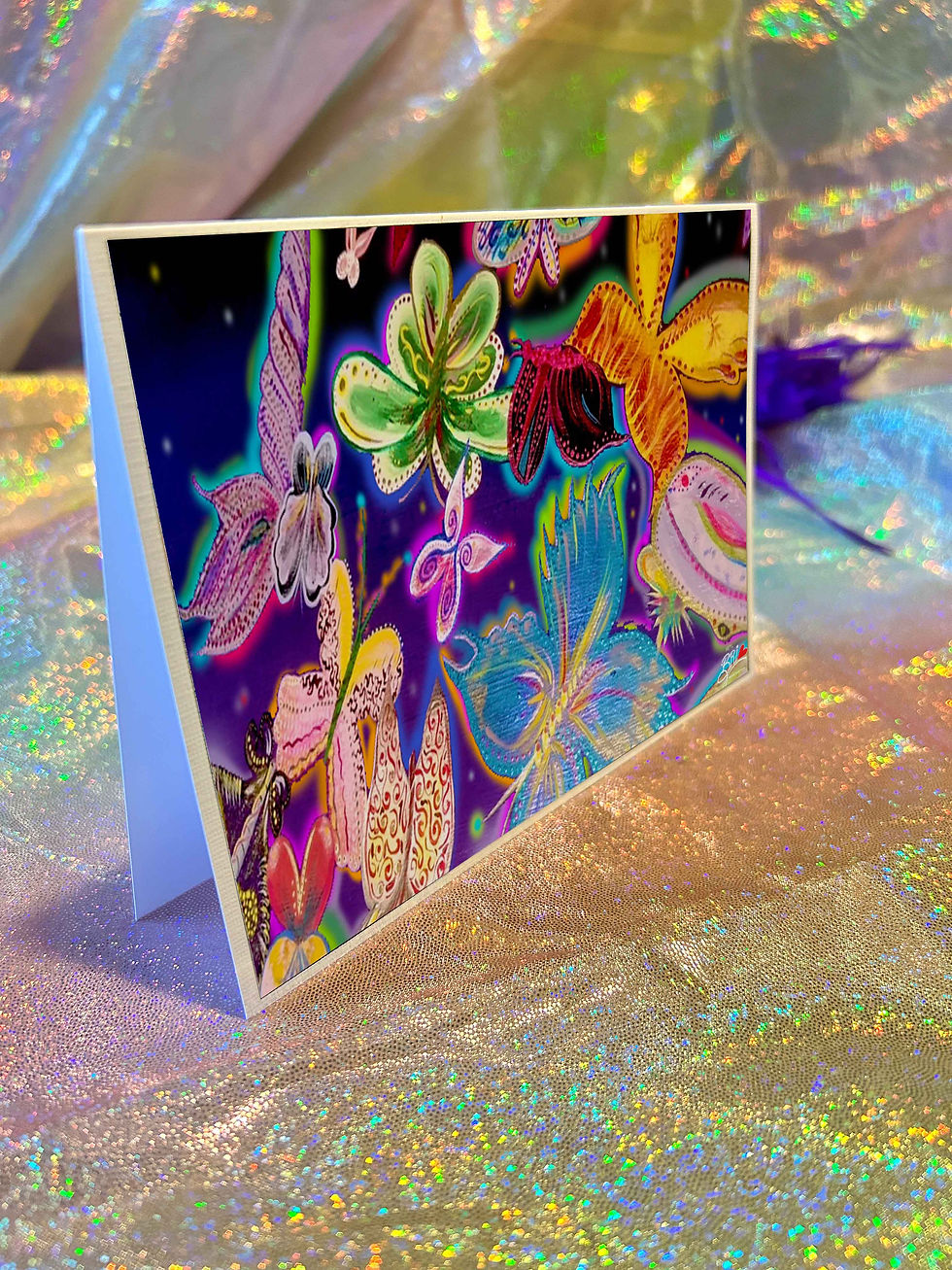 Thumbnail: 'Neon Flight' Greeting Card