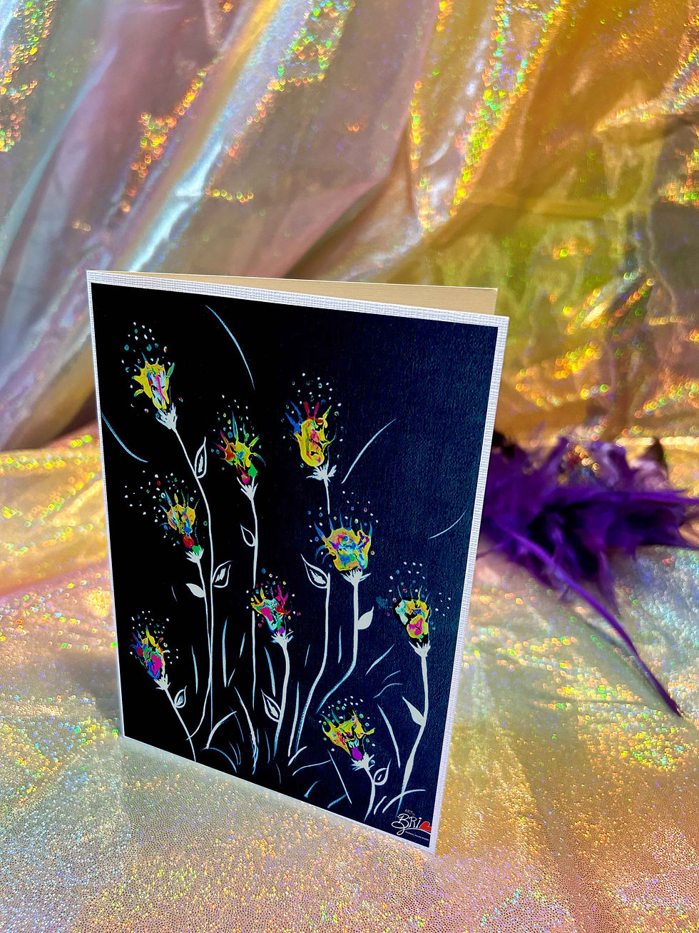 Thumbnail: 'Midnight Blooms' - Greeting Card