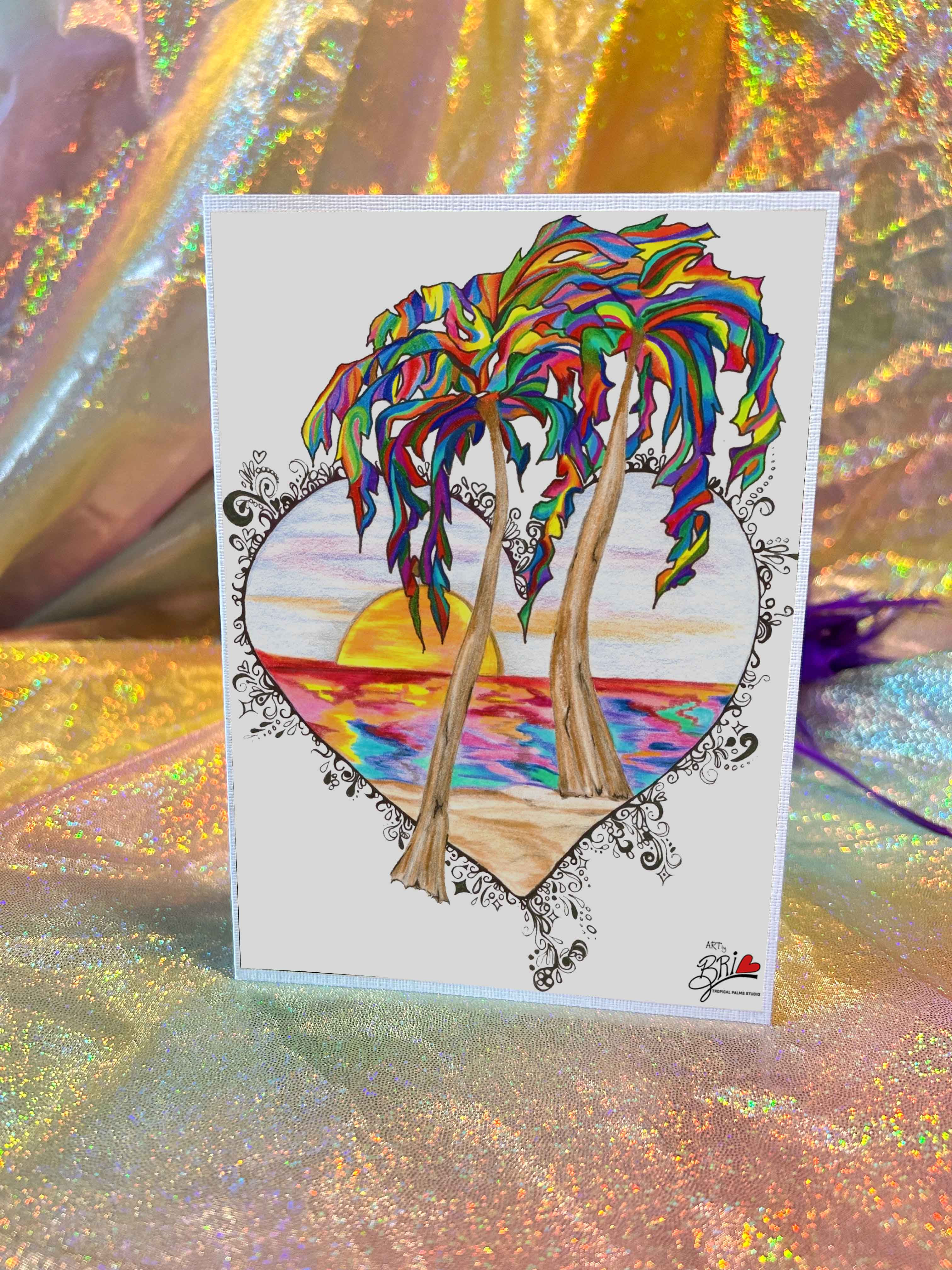 'Tropical Palms' - Greeting Card