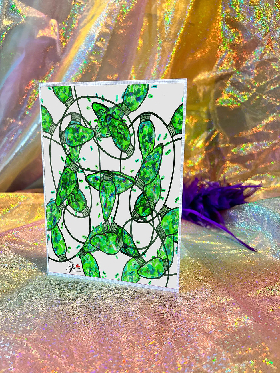 Thumbnail: 'Green Grinch Lights' Greeting Card