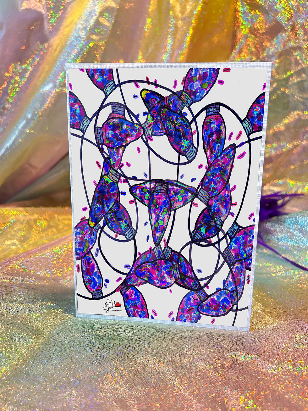Thumbnail: 'Indigo Nights Lights' Greeting Card