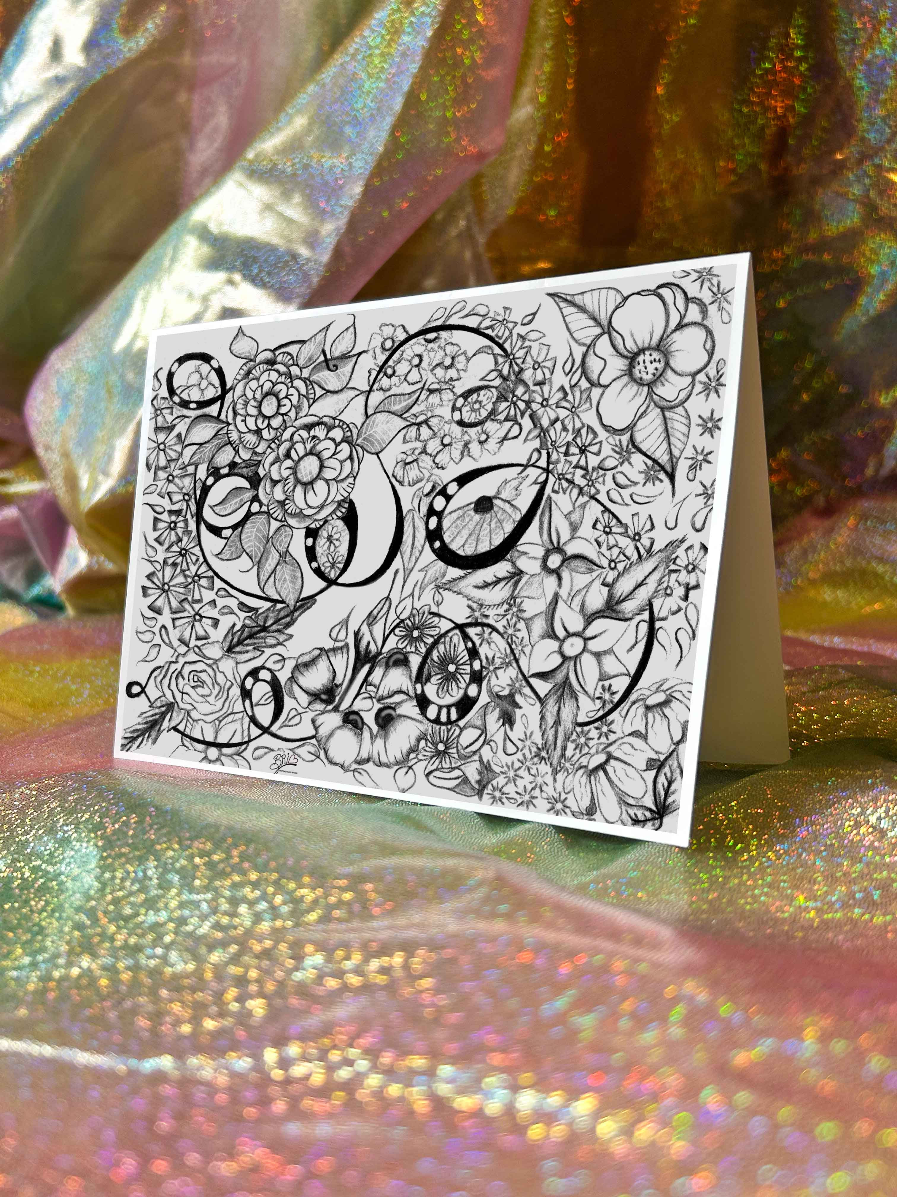 'Garden Maze' - Coloring Greeting Card