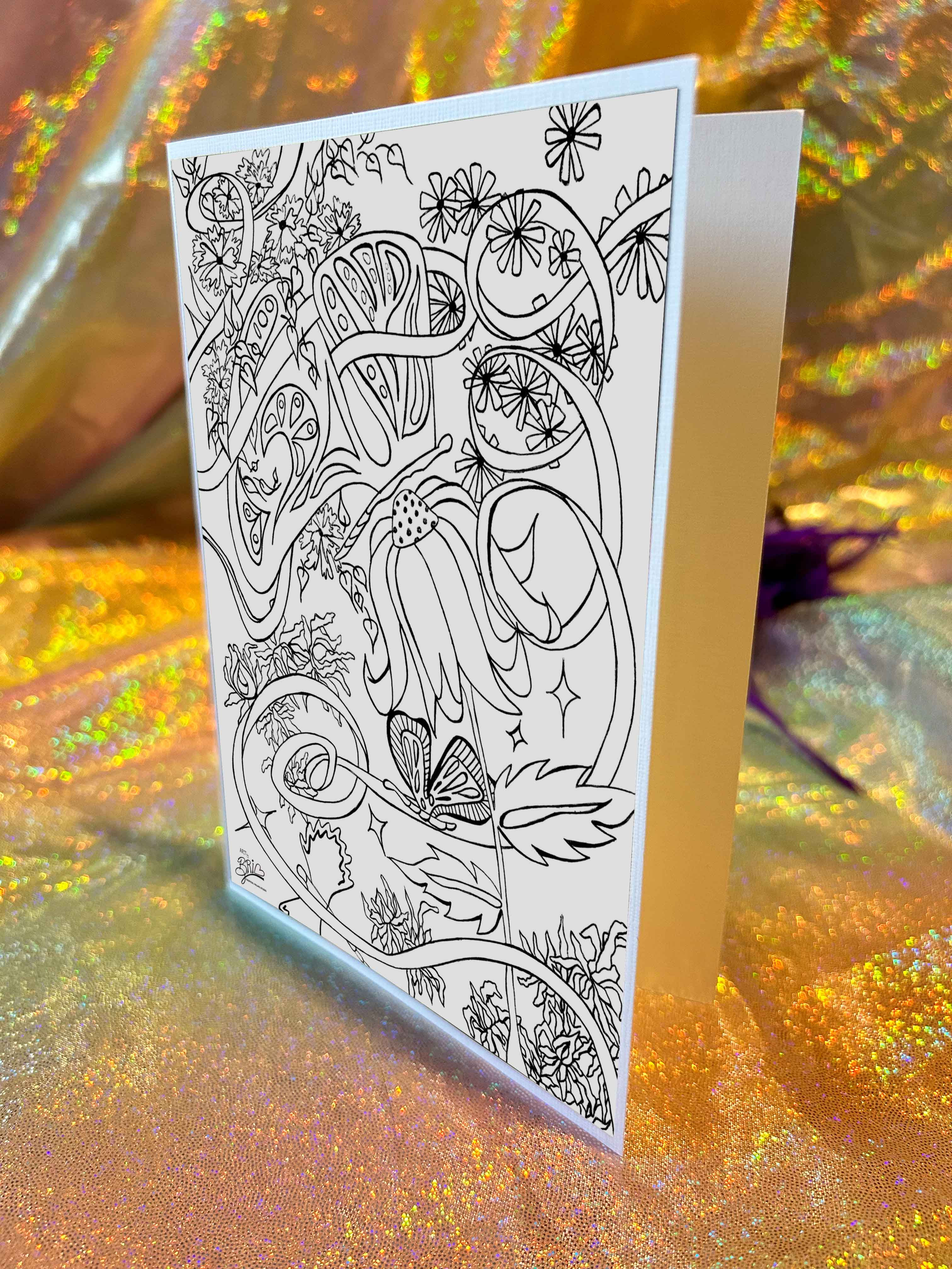 'Butterfly Freetime' - Coloring Greeting Card