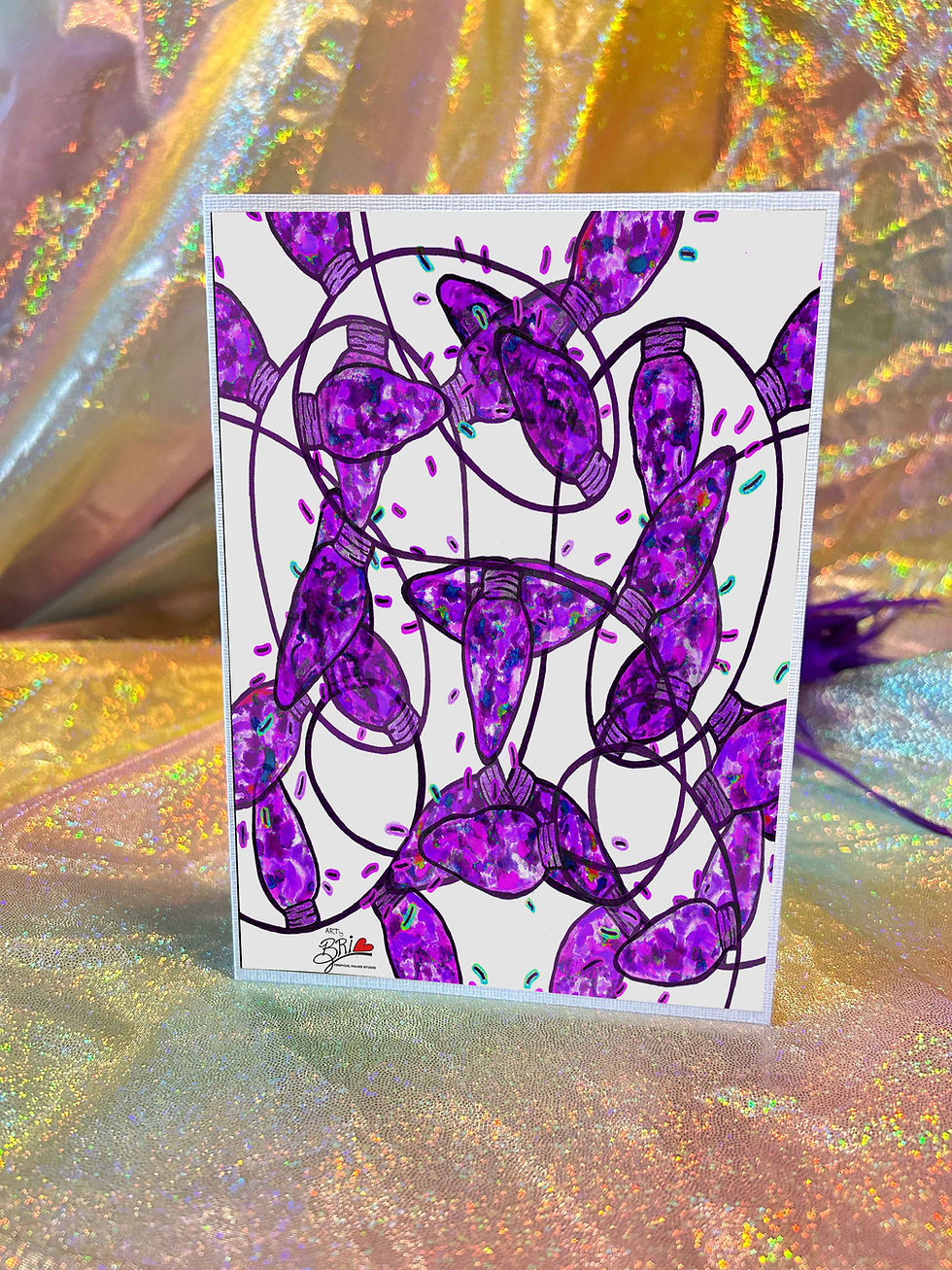 Thumbnail: 'Purple Rain Lights' Greeting Card