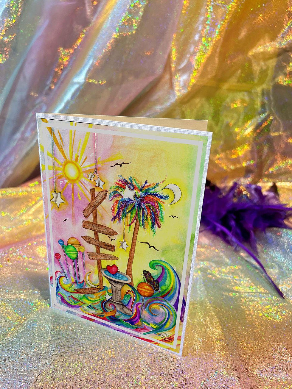 Thumbnail: 'Tropical Candy Land' - Greeting Card