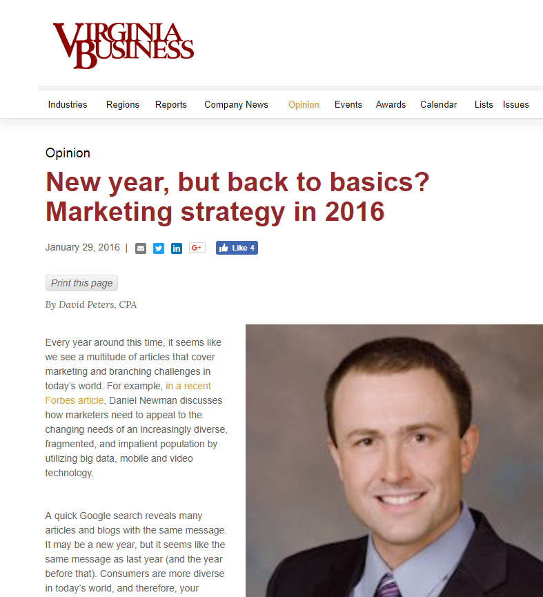 Virginia Business Magazine (1/29/16)