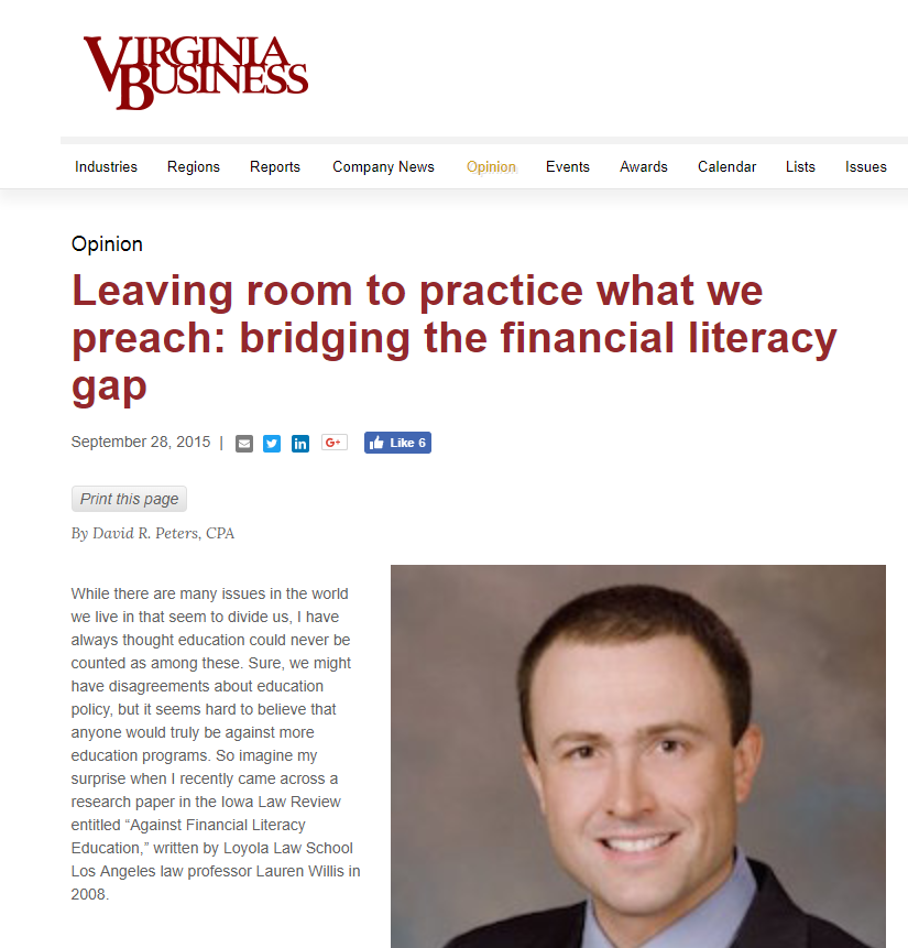 Virginia Business Magazine (9/28/15)