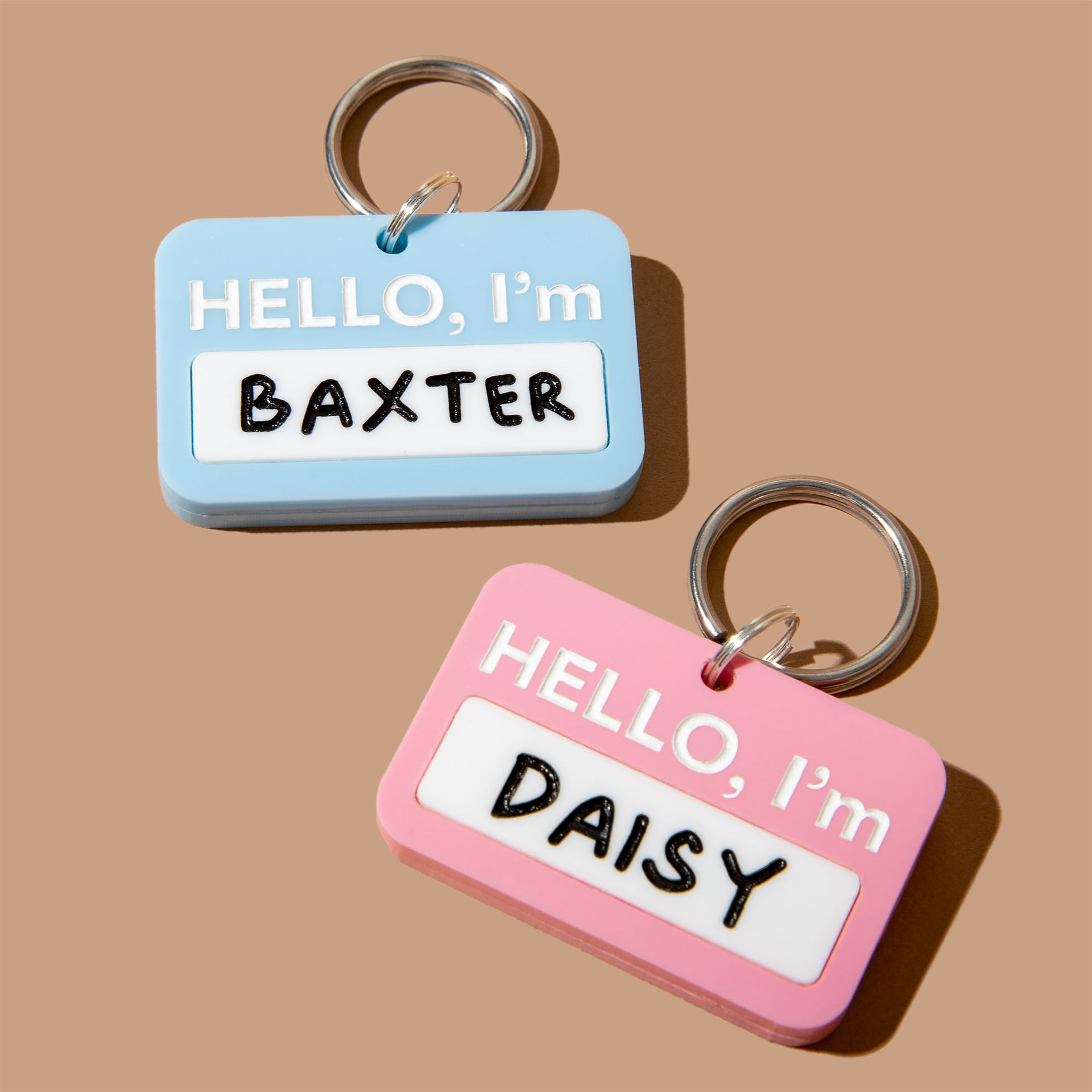 Kissamo pet name tags for male and female pets