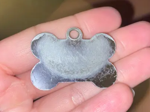 Metal Dog Tag faded with wear