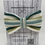 Thumbnail:  MEDIUM QUILTED dog bow in cream and green stripes 