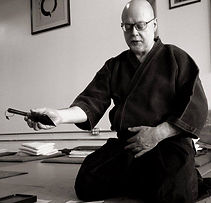 Zen Master demonstrating calligraphy