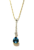 14k Diamond & Blue Topaz Ring