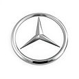 silver mercedes benz log with white back