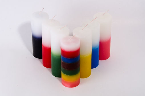 Velas 7 linhas e bicolores