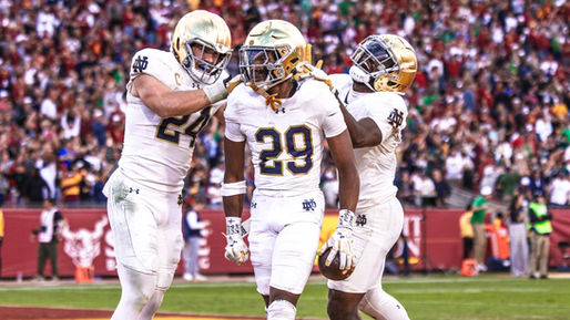 Christian Gray after his pick-six against USC in 2024.