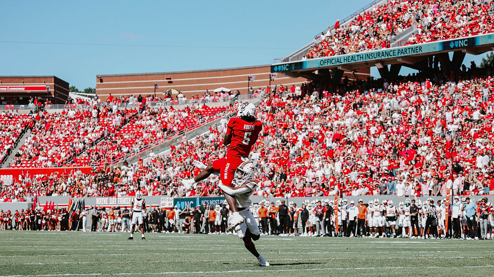 NC State WR Noah Rogers makes a catch against Campbell.