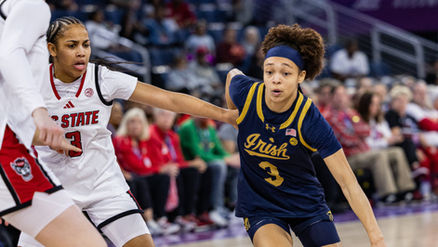 Hannah Hidalgo drives against NC State