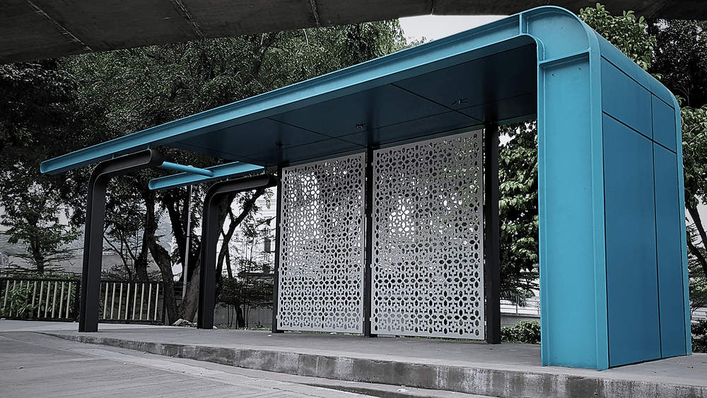 Metallo Functional Sculpture - Mild Steel Powder Coat Bus Station - River Of Life Kuala Lumpur Malaysia