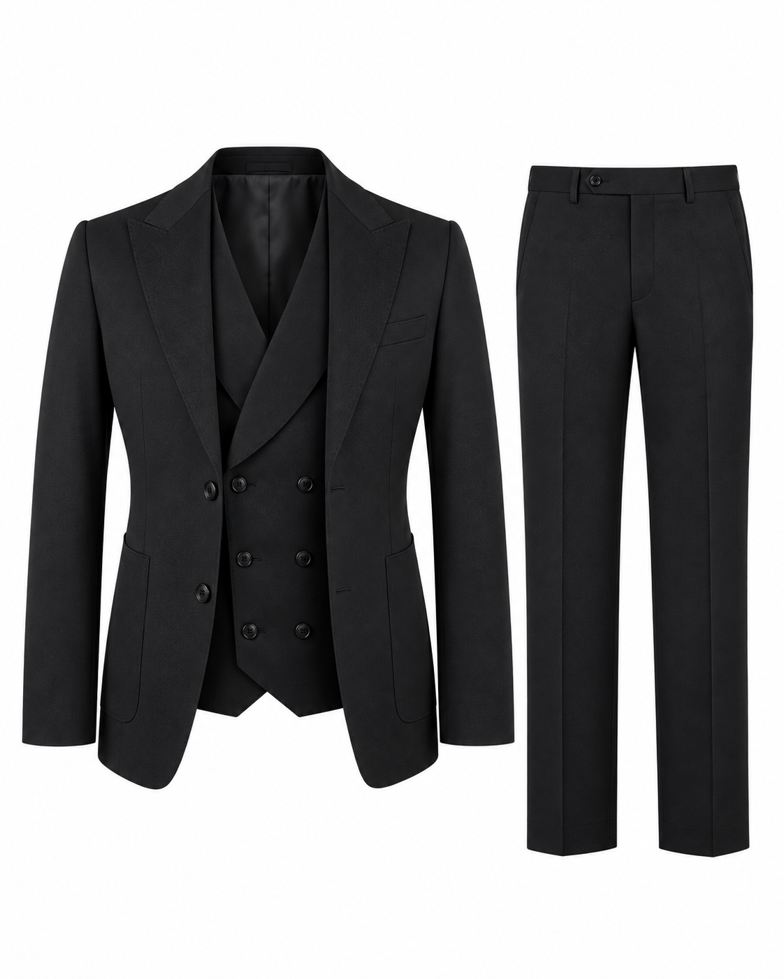 Noble Midnight Three-Piece Suit – Black