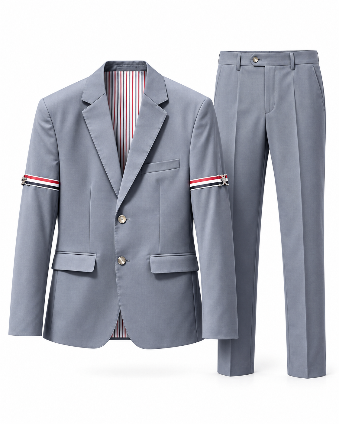 Thom Browne Armband Tailored Two-Piece Suit – Grey