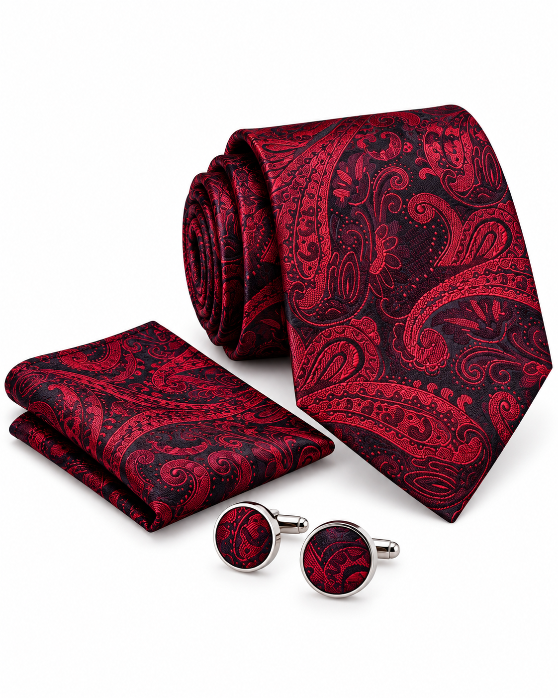 Crimson Paisley Tie Gift Set