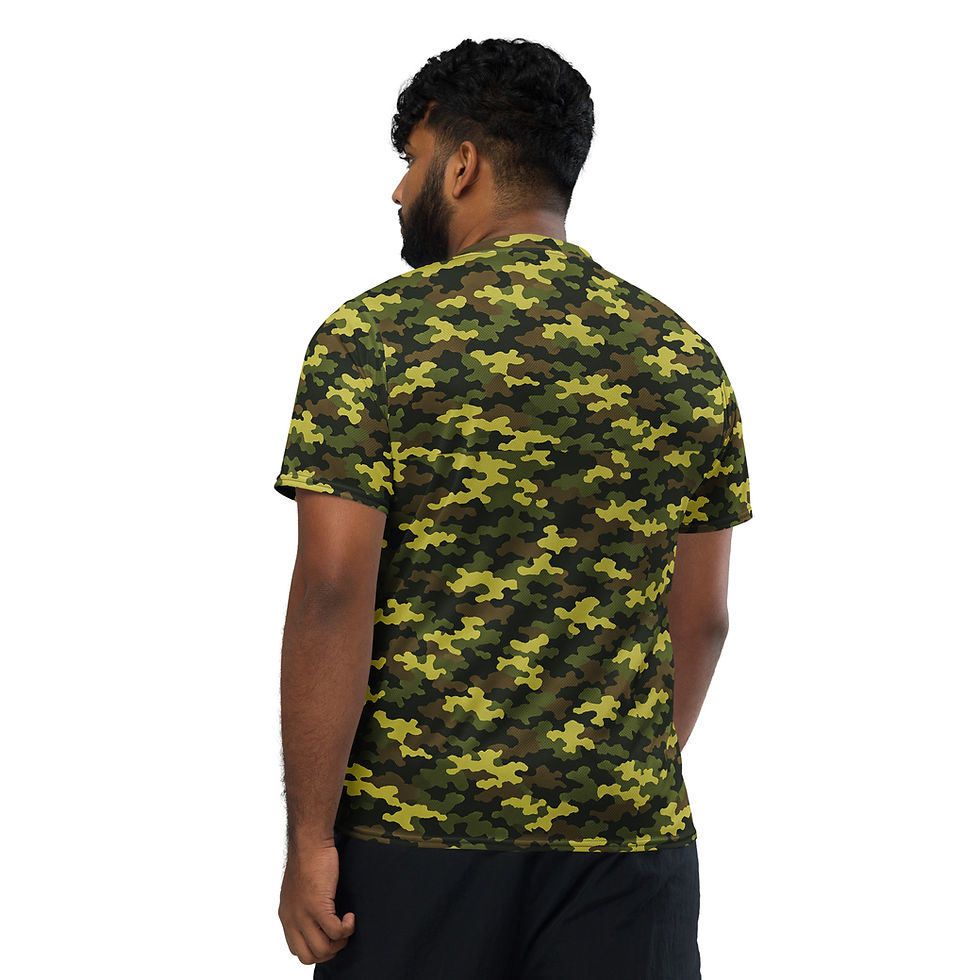 Thumbnail: Green Camo Biker Skull Light Weight Mens Sports Jersey