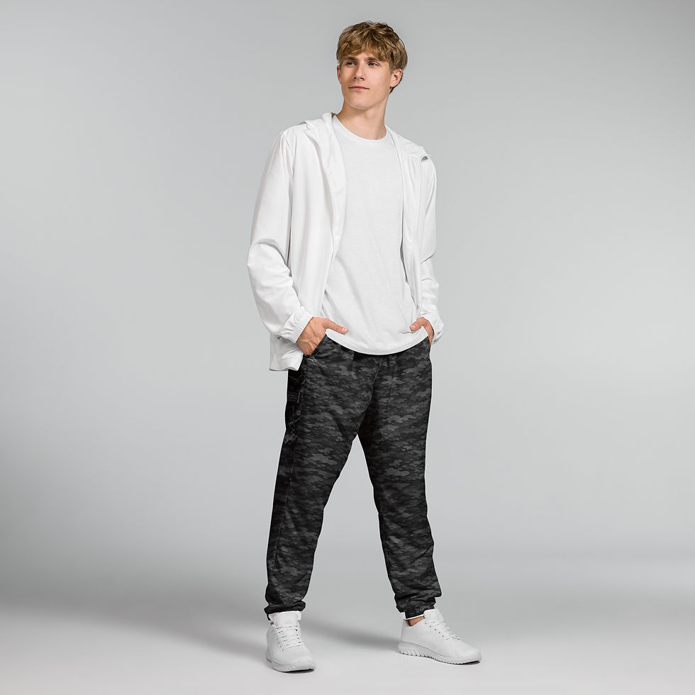 Thumbnail: Black Skull Camo Jogging Bottoms