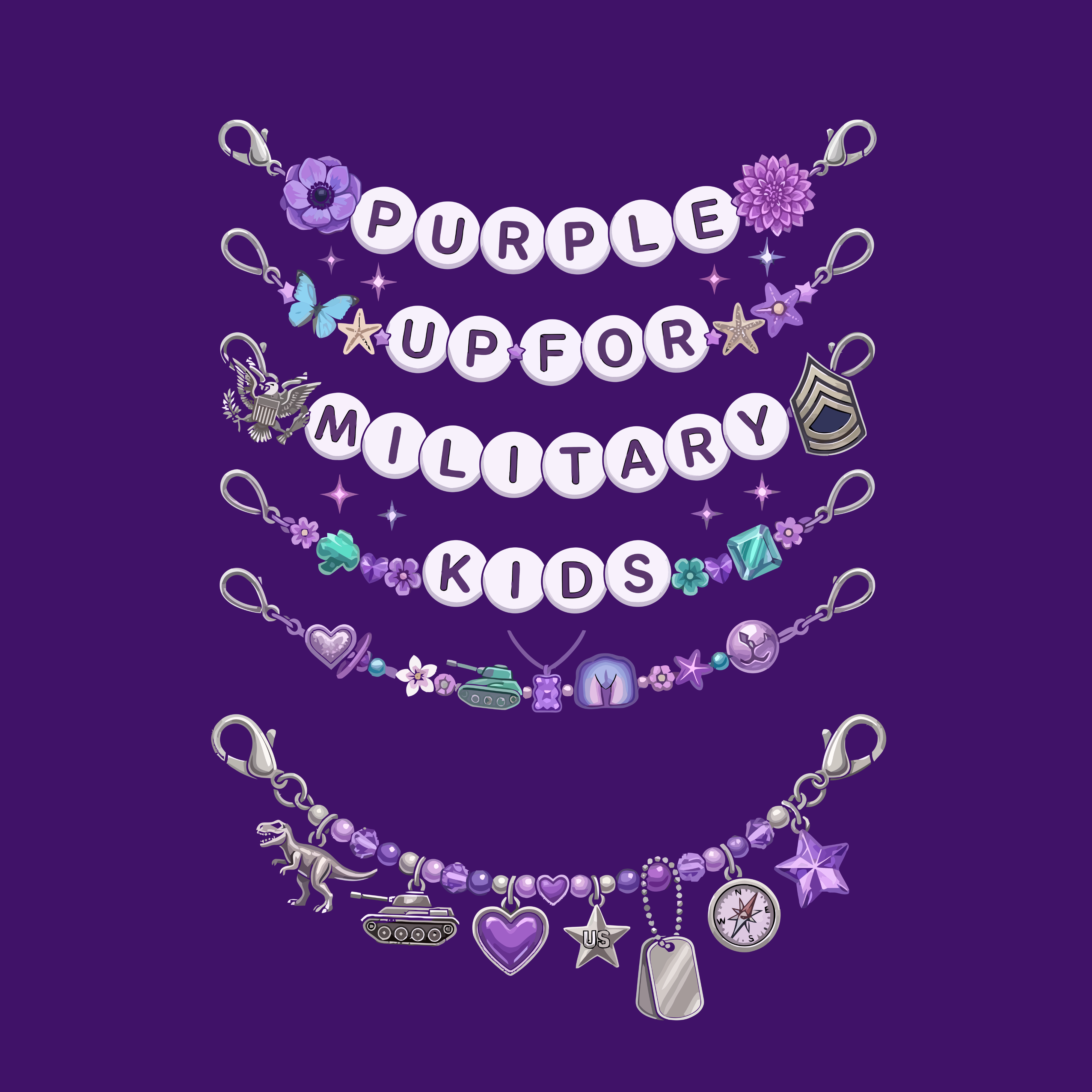 Purple Up Charm Bracelets