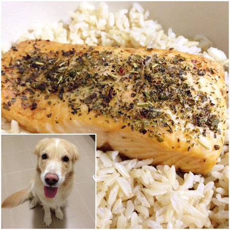 AirFried Herbed Salmon with Brown Rice
