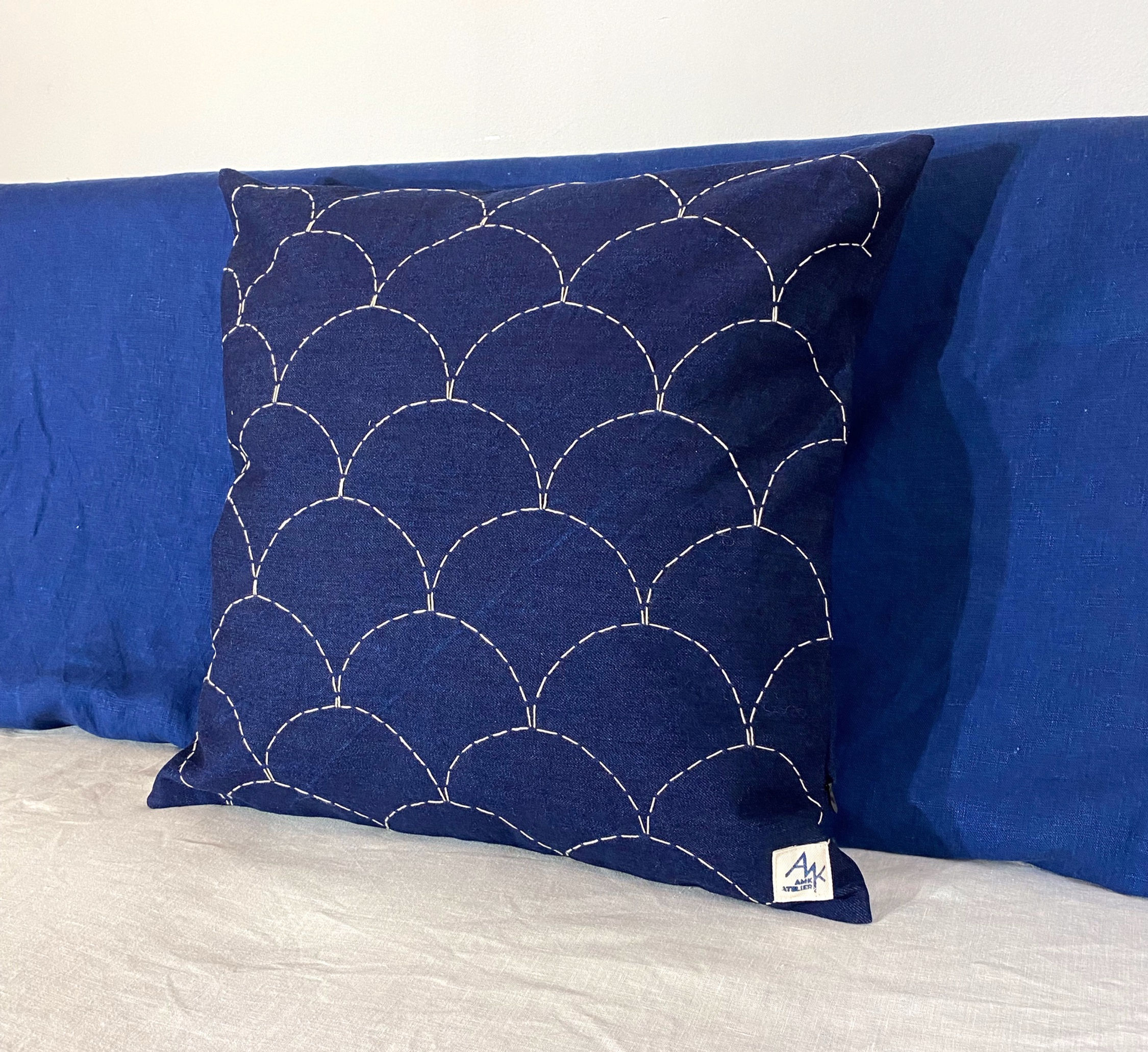 Sashiko pillow - indigo
