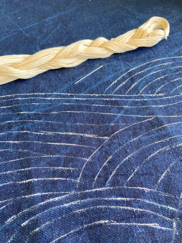 Thumbnail: Sashiko pillow - indigo