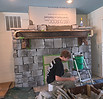 Custom hearth and fireplace installation performed by lakeside chimney