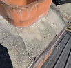 Cracked chimney crown before professional crown repair and waterproof restoration