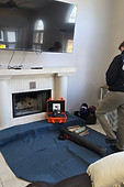 Masonry fireplace inspected for firebox, smoke chamber, damper, and overall chimney safety.