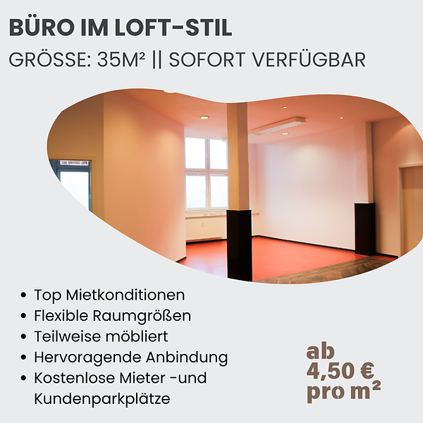 Kompaktes Büro im Loft-Stil mit 35 m² zur Miete in Wüstenbrand – flexible Gewerbefläche für Start-ups oder Einzelunternehmer