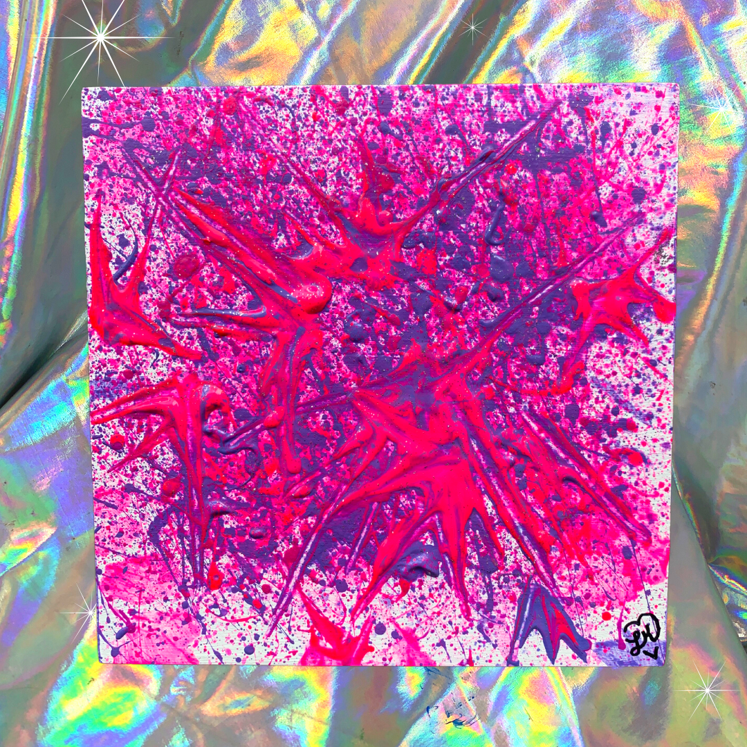 Pink & Purple Splatter Painting