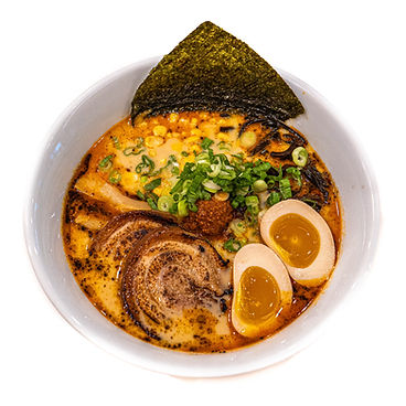 Spicy Ramen: Corn, chashu pork, soft eggs