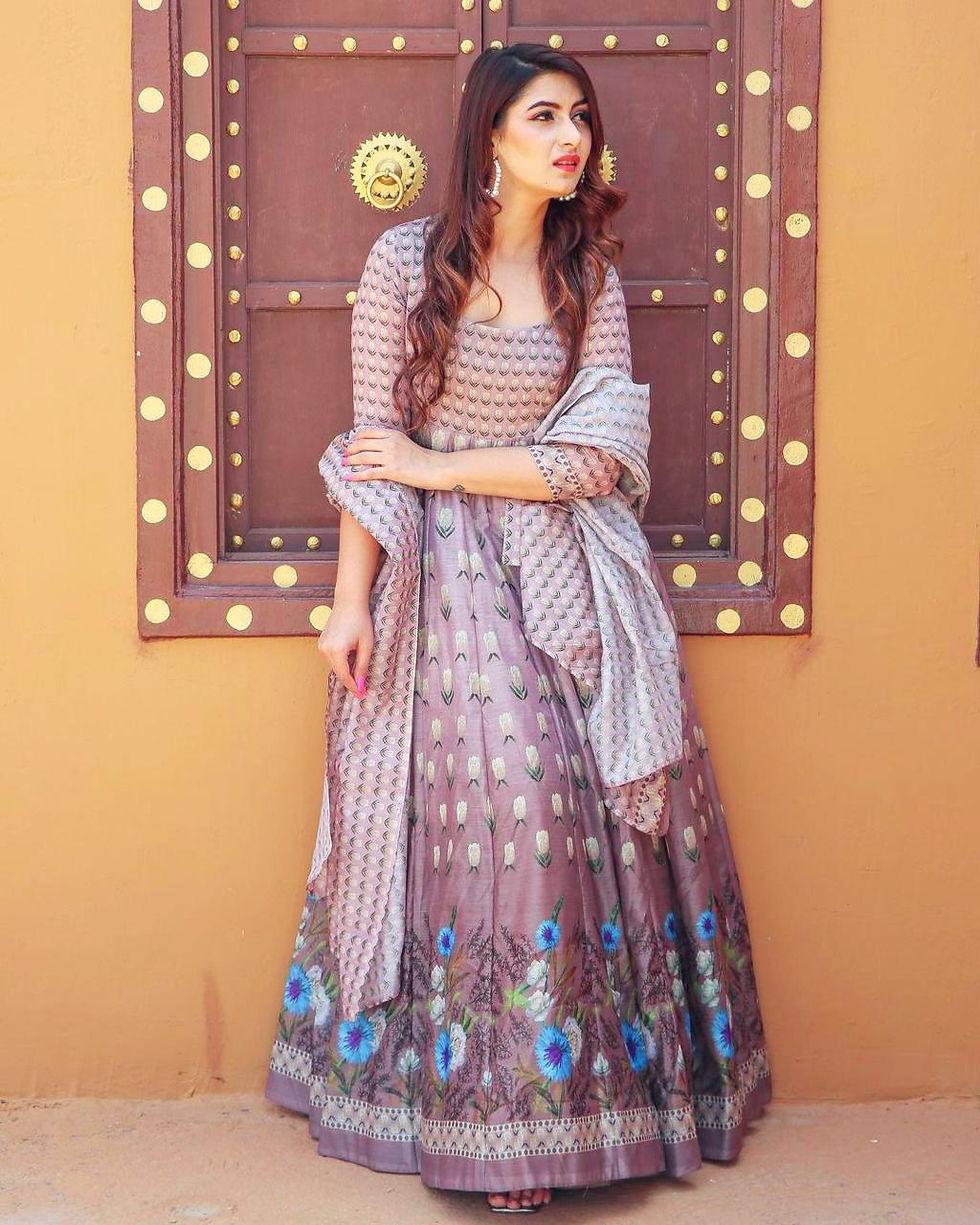 Thumbnail: PRINTED ANARKALI GOWN