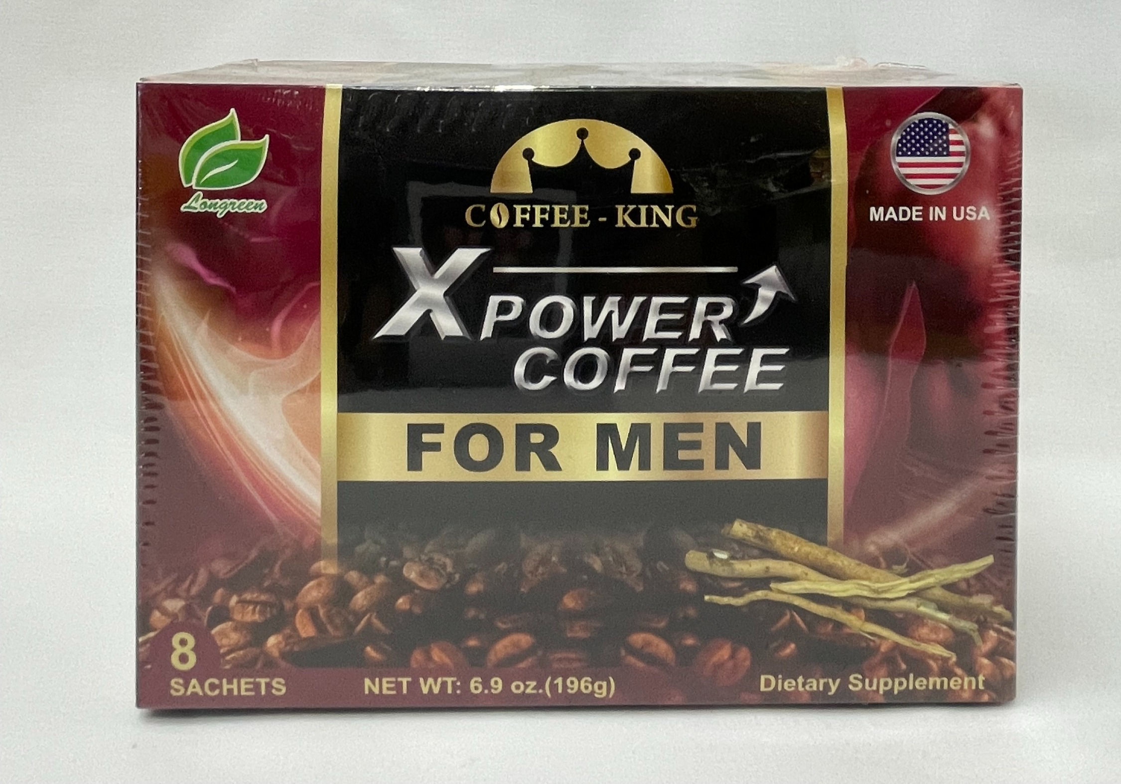 Coffee-King, Xpower Coffee For Men - 6.9oz, 8 sachets